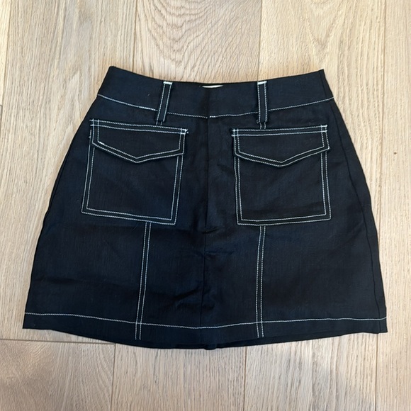 Dissh DIMITRA BLACK LINEN CARGO SKORT  sz 2 - Picture 6 of 9